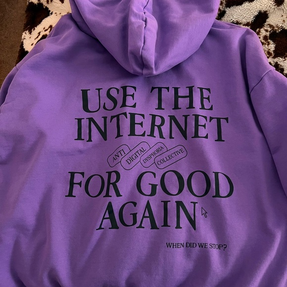 Mayfair Group purple internet zip up hoodie sz one size - Picture 1 of 3